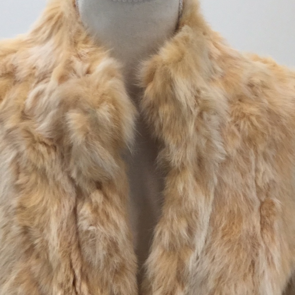 Genuine Rabbit fur and leather trim jacket - Picture 3 of 7